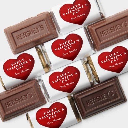 Romantic Red Heart with Name Valentines Day Hersheys Miniatures