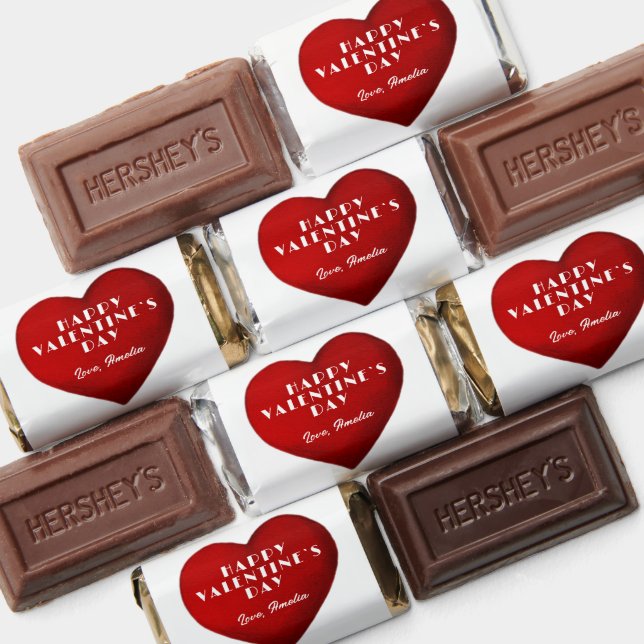 Romantic Red Heart with Name Valentine`s Day Hershey's Miniatures (Assorted)