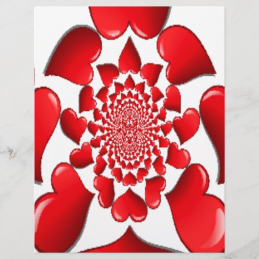 Romantic Red Hearts Pattern Art Print (Front)