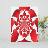 Romantic Red Hearts Pattern Art Print (Standing Front)