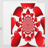 Romantic Red Hearts Pattern Art Print (Front/Back)