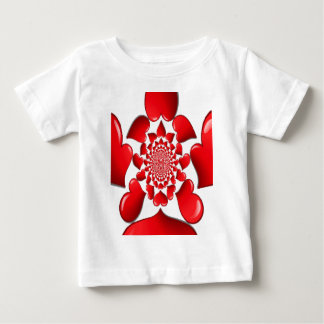Romantic Red Hearts Pattern Art Print Baby T-Shirt