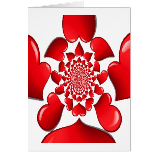 Romantic Red Hearts Pattern Art Print Cards (Front)