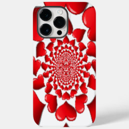 Romantic Red Hearts Pattern Art Print Case-Mate iPhone 14 Pro Max Case