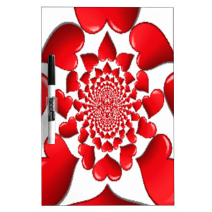 Romantic Red Hearts Pattern Art Print Dry Erase Board
