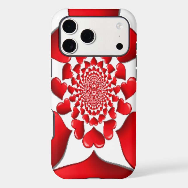 Romantic Red Hearts Pattern Art Print Iphone Case (Back)
