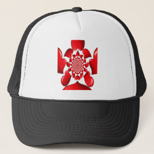 Romantic Red Hearts Pattern Art Print Trucker Hat
