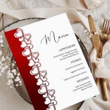 Romantic Red Hearts Swirls Valentine's Day Holiday