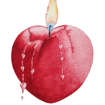 Romantic Red Love Heart Candle For Wedding Invitation by artoriginals at Zazzle
