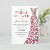Romantic Red Love Heart Dress Bridal Shower Invite (Standing Front)