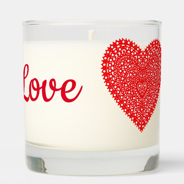 Romantic Red Love Heart Scented Candle (Front)