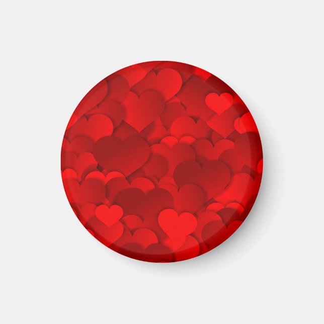 Romantic Red Love Hearts Texture Pattern-19909 Magnet (Front)