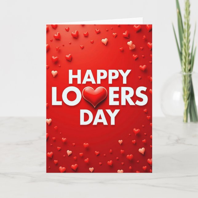 Romantic Red Lovers Day Card (Front)