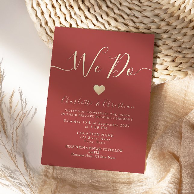 Romantic Red Micro Wedding Invitation (Creator Uploaded)