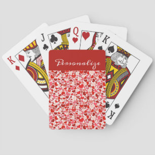 Romantic Red Pink Heart Design Personalized Poker Cards