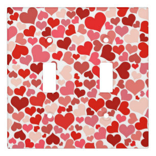 Romantic Red Pink Heart Love Valentine Light Switch Cover