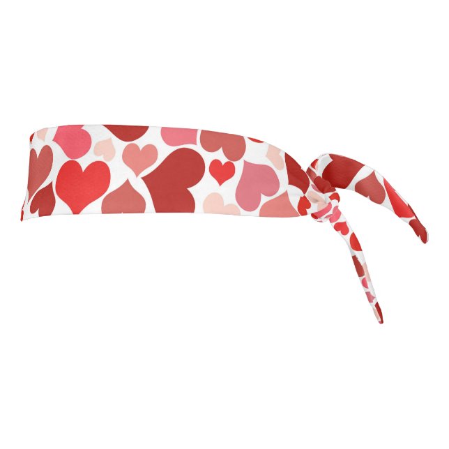 Romantic Red Pink Heart Love Valentine Tie Headband (Rotate 90)