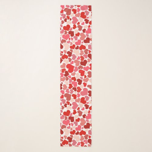 Romantic Red Pink Heart Valentine Design Scarf