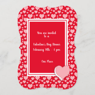 Romantic Red Pink Hearts XOXO Photo Valentine Invitation