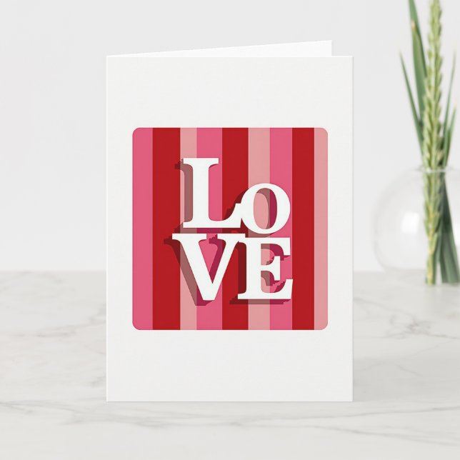 Romantic Red Pink Love Card (Front)