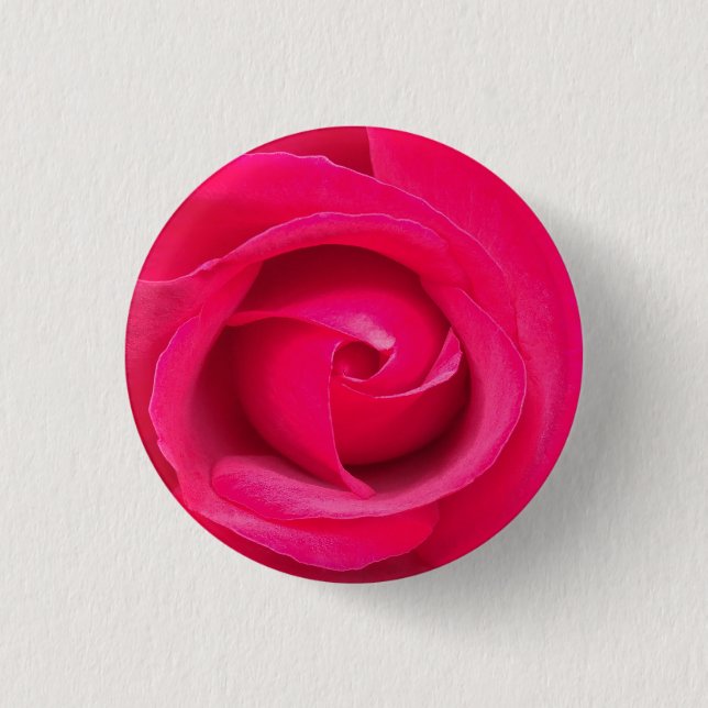 Romantic Red Pink Rose Button (Front)