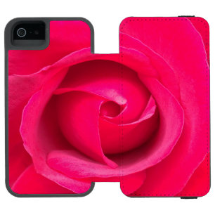 Romantic Red Pink Rose Wallet Case For iPhone SE/5/5s