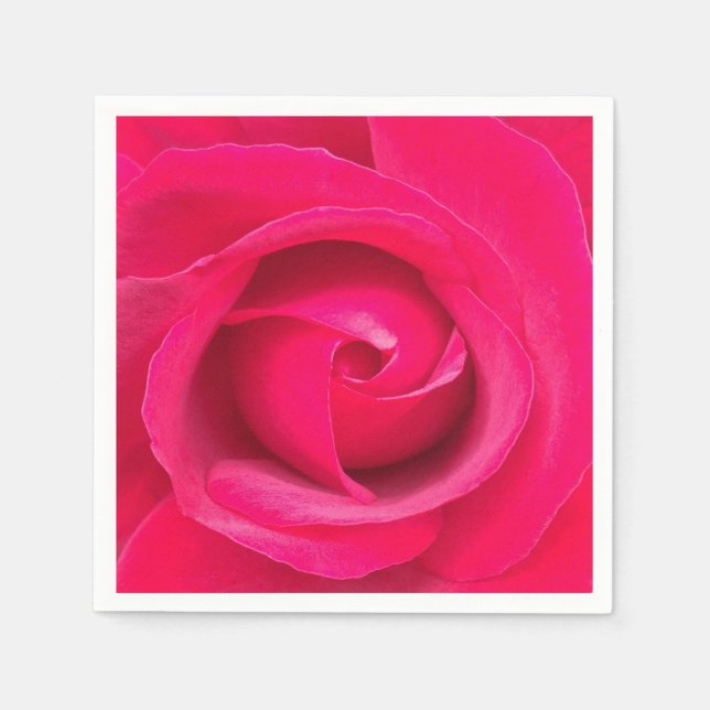 Romantic Red Pink Rose Napkins (Front)