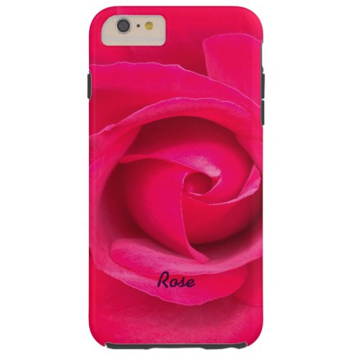 Romantic Red Pink Rose Personalized Tough iPhone 6 Plus Case