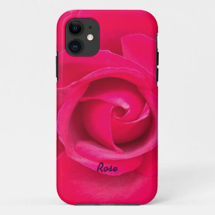 Romantic Red Pink Rose Personalized iPhone 11 Case