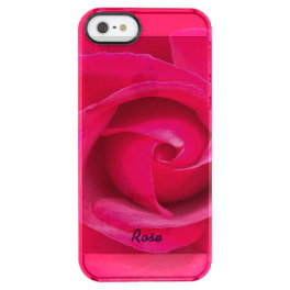 Romantic Red Pink Rose Personalized Clear iPhone SE/5/5s Case