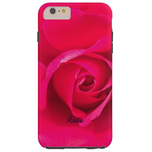 Romantic Red Pink Rose Personalized v2 Tough iPhone 6 Plus Case