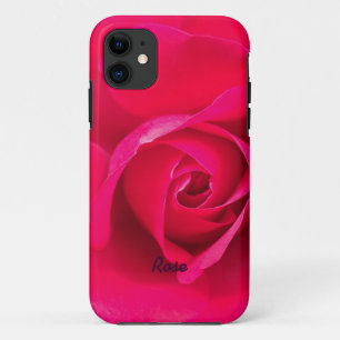 Romantic Red Pink Rose Personalized v2 iPhone 11 Case