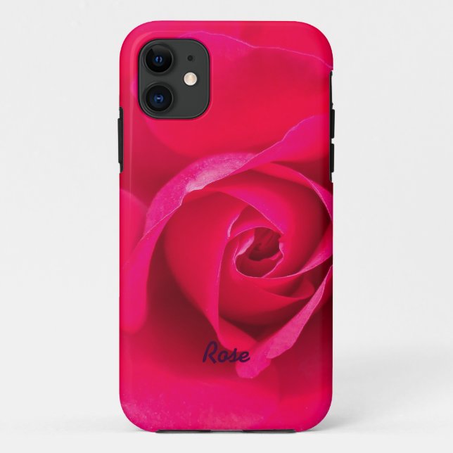 Romantic Red Pink Rose Personalized v2 Case-Mate iPhone Case (Back)