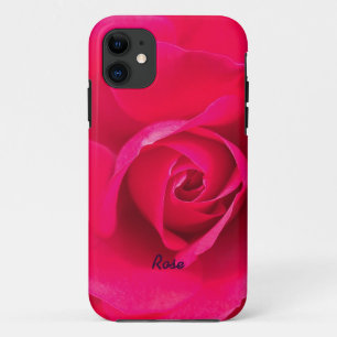Romantic Red Pink Rose Personalized v2 iPhone 11 Case