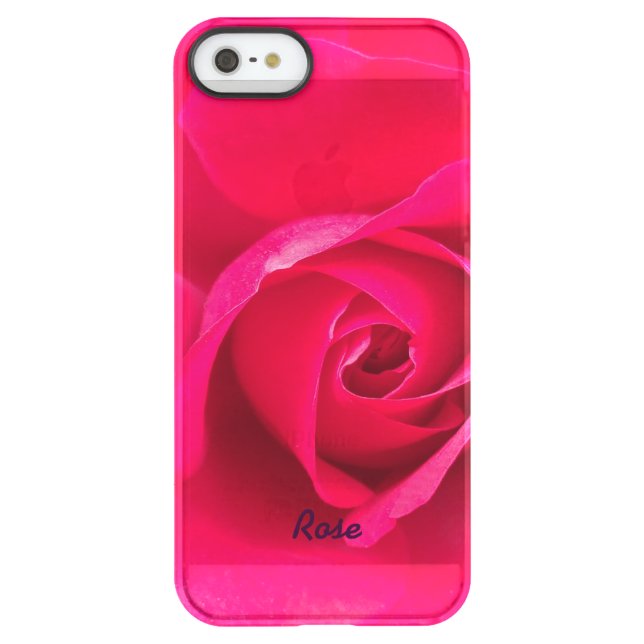 Romantic Red Pink Rose Personalized v2 Uncommon iPhone Case (Back)