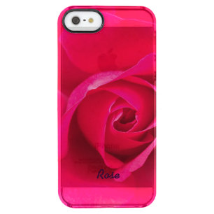 Romantic Red Pink Rose Personalized v2 Clear iPhone SE/5/5s Case