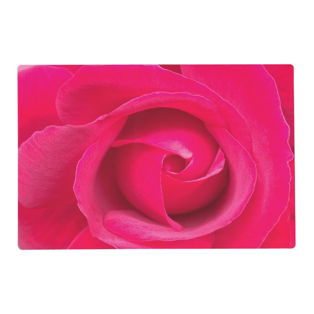Romantic Red Pink Rose Placemat (Front)