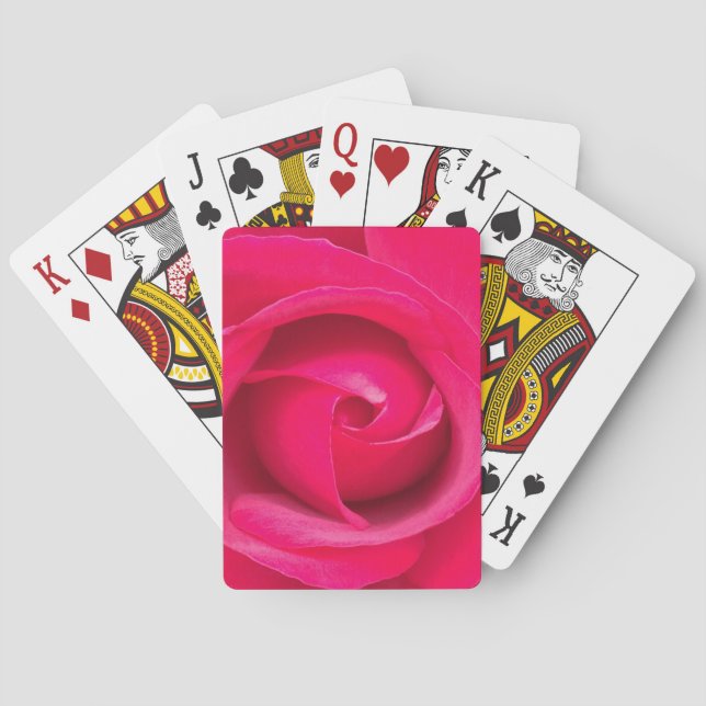Romantic Red Pink Rose Poker Cards (Back)
