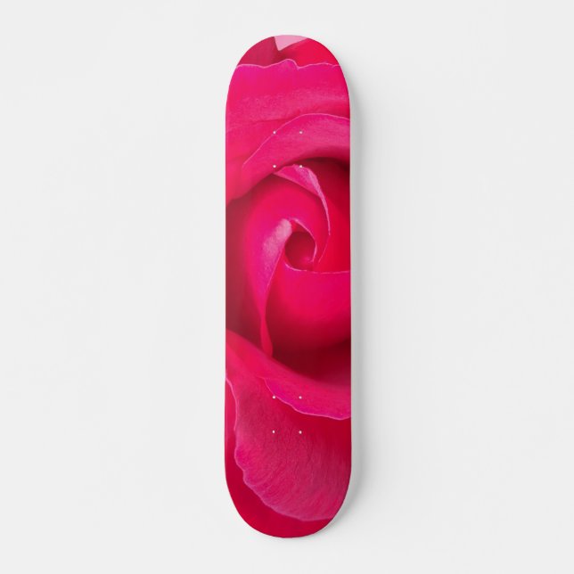 Romantic Red Pink Rose Skateboard Deck (Front)