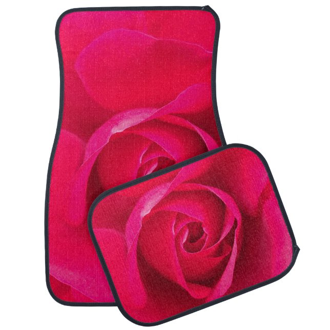 Romantic Red Pink Rose v2 Car Mat (Set)
