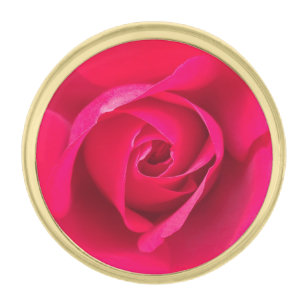 Romantic Red Pink Rose v2 Gold Finish Lapel Pin