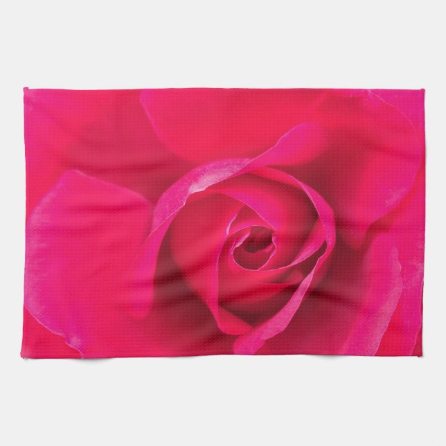 Romantic Red Pink Rose v2 Kitchen Towel (Horizontal)