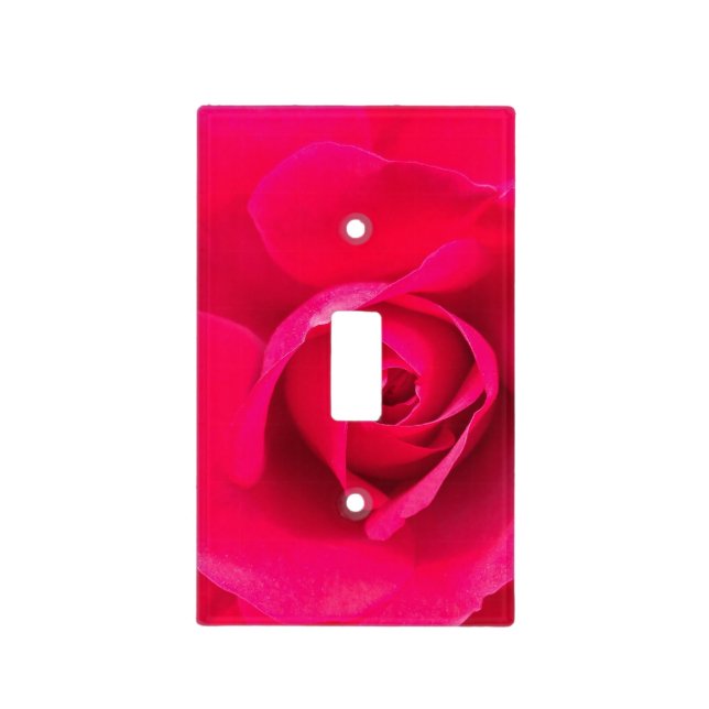 Romantic Red Pink Rose v2 Light Switch Cover (Front)