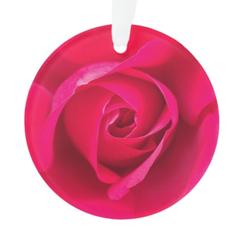 Romantic Red Pink Rose v2 Ornament