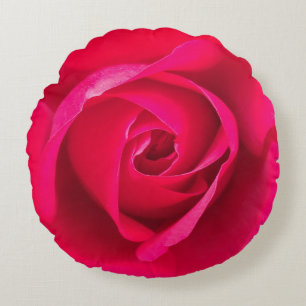 Romantic Red Pink Rose v2 Round Pillow
