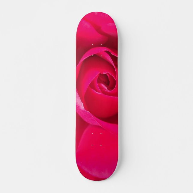 Romantic Red Pink Rose v2 Skateboard Deck (Front)