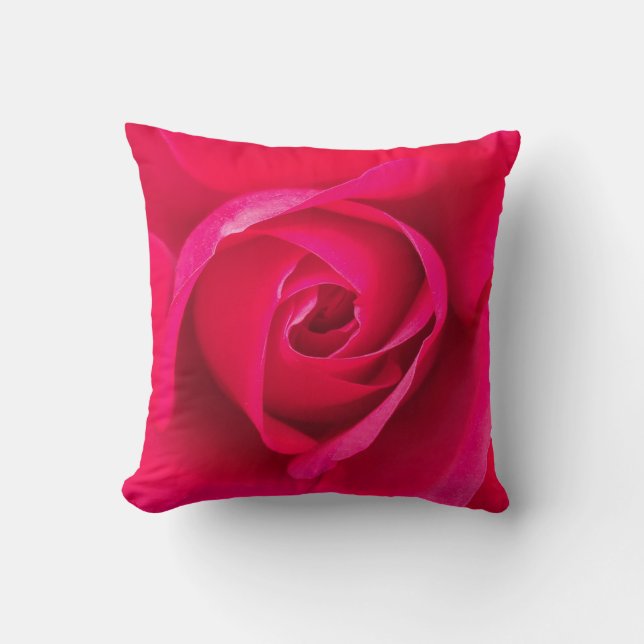 Romantic Red Pink Rose v2 Throw Pillow (Front)