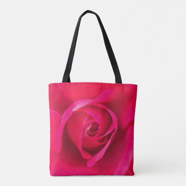 Romantic Red Pink Rose v2 Tote Bag (Back)