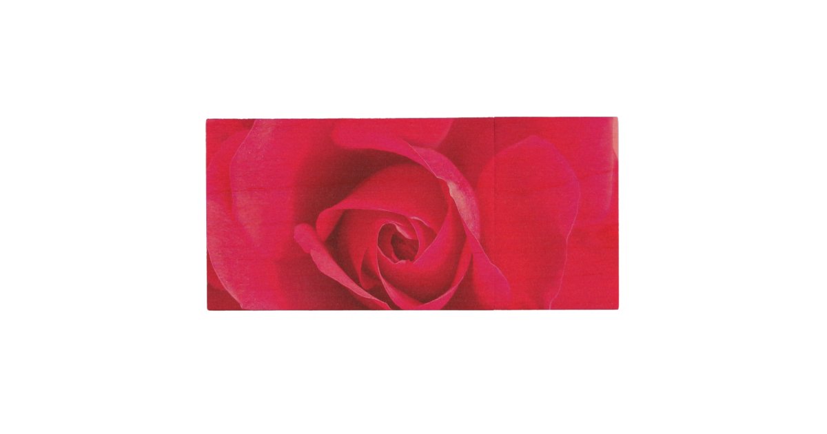Romantic Red Pink Rose v2 Wood USB Flash Drive | Zazzle