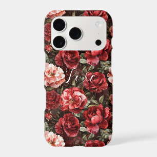 Romantic Red Pink Roses Floral Love iPhone 17 Pro Case